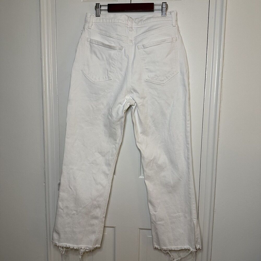 ABERCROMBIE Ultra High Rise Kick Flare Crop Jeans in White Denim Size 28 / 6 - Picture 5 of 8